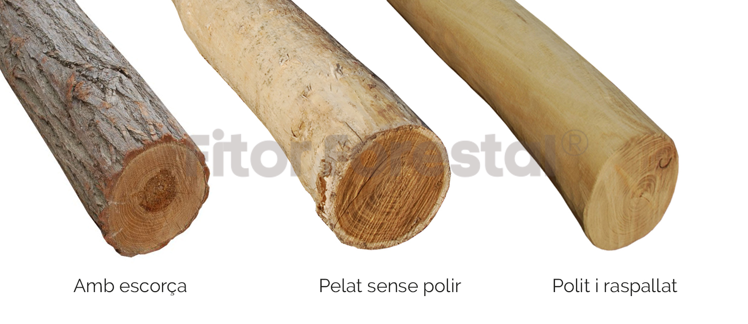 Pals de acàcia polida: fusta de gran durabilitat sense necessitat de tractament