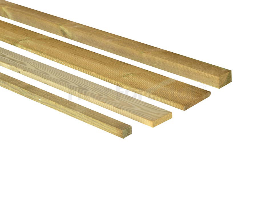 Listones y tablas de madera : Listón Flandes tratado y cepillado 9,5x2,1cm